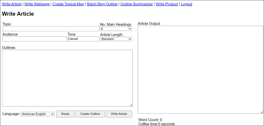 The outdated internal system Adam's team used before launching Agility Writer