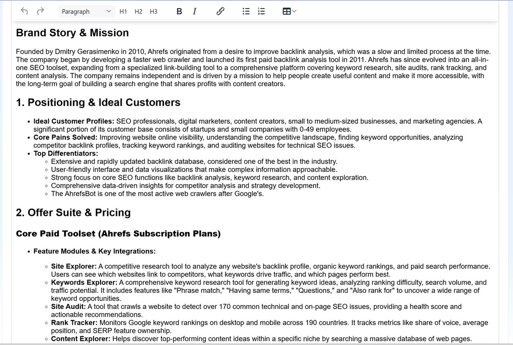 Fact Sheets step 2: Review and edit