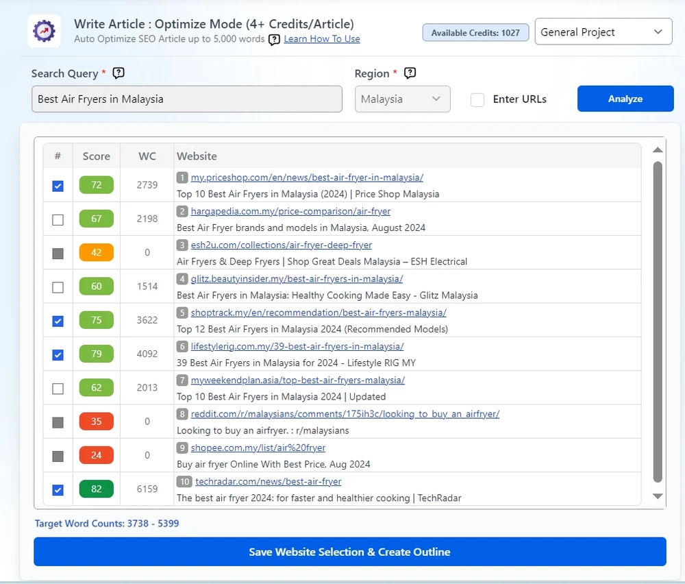 Agility Writer Optimize Mode select website