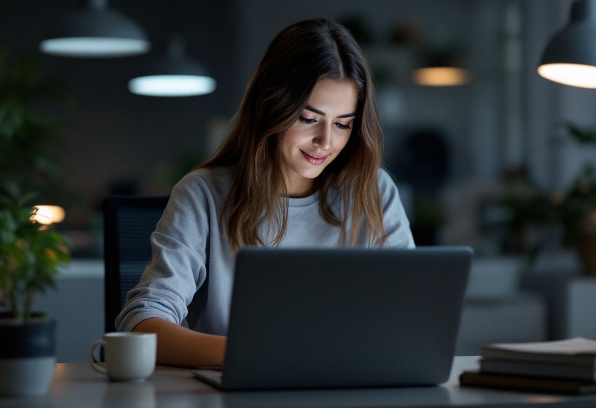 Working with AI copywriting tools in an office