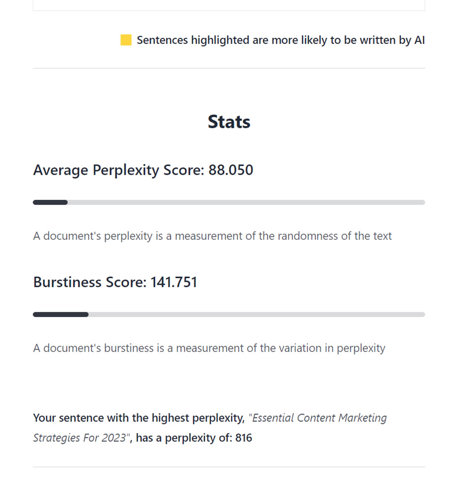 Agility Writer GPTZero result part 3