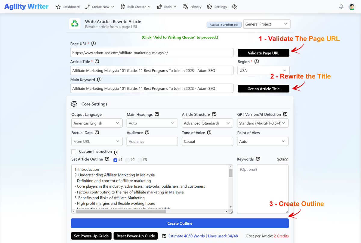 Page URL to Article Step 1