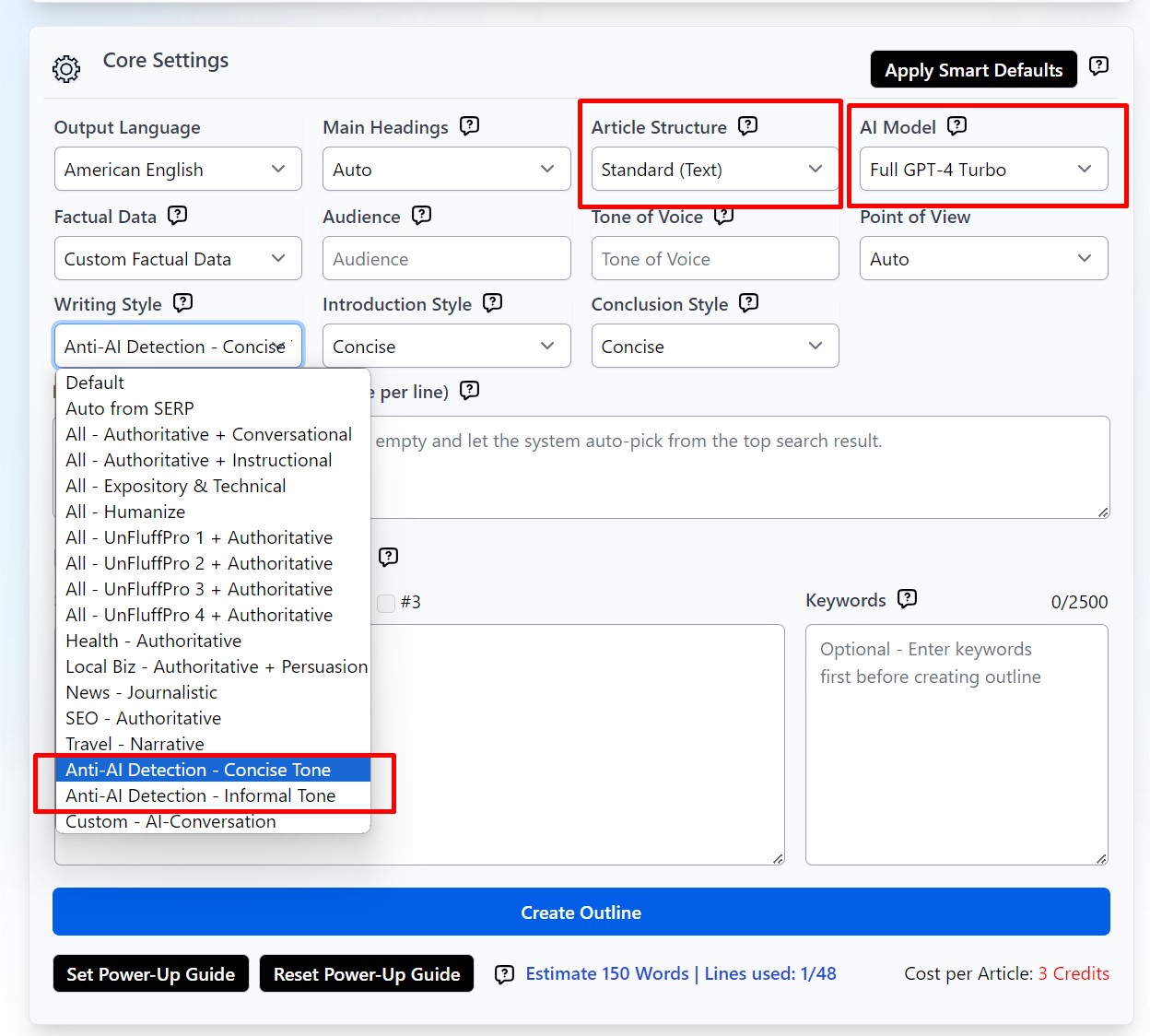 Anti-AI detection setting in Agility Writer