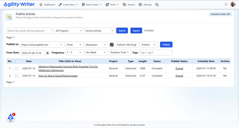 WordPress Integration screenshot 1