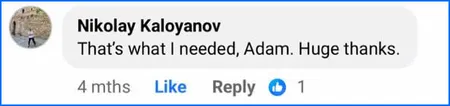 Agility Writer customer review screenshot from Nikolay